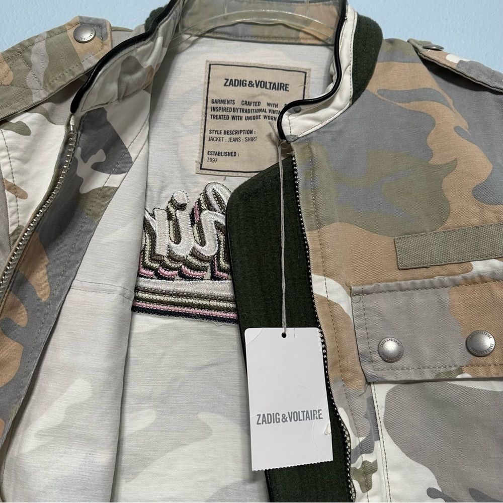 Zadig & Voltaire Kavy Camo Jacket NWT S Cargo Utility Grunge Gorpcore - Picture 16 of 16